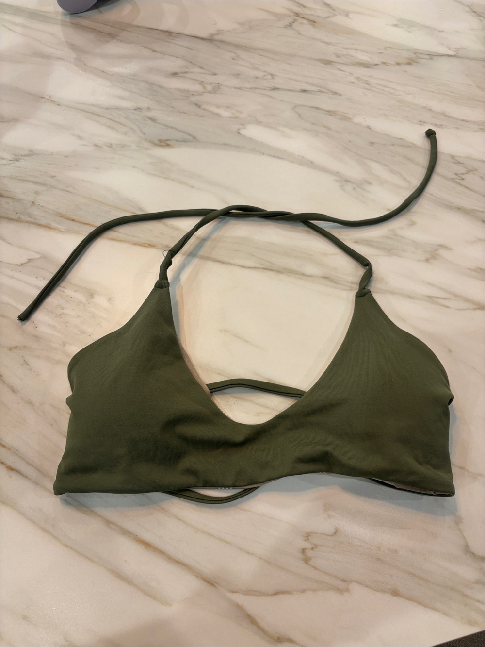 Midori bikinis olive green bikini top Large